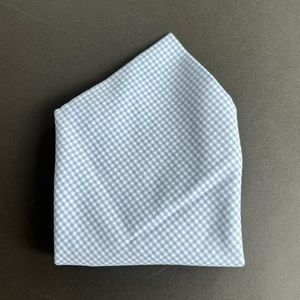 Brunello Cucinelli white & blue Checked Pure
Cotton Pocket Square